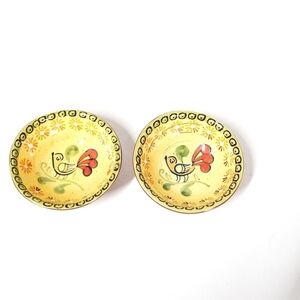 Global Amici La Plume Yellow Handpainted Serving Bowls,  set of 2